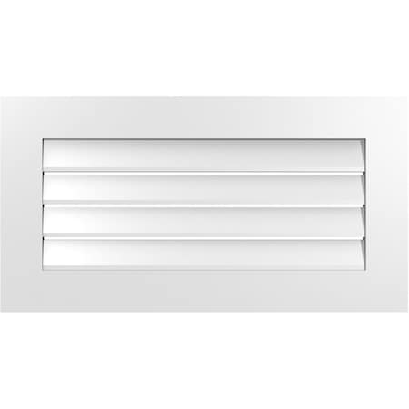 Ekena Millwork Vertical Surface Mount PVC Gable Vent: Functional, w/ 3-1/2"W x 1"P Standard Frame, 34"W x 18"H GVPVE34X1801SF